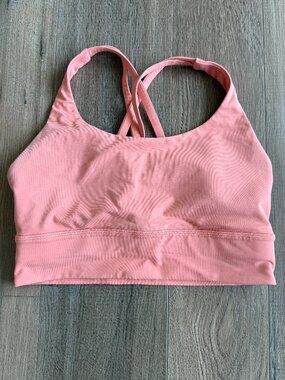Lululemon Women's Energy Longline Sports Bra Pink Size 6